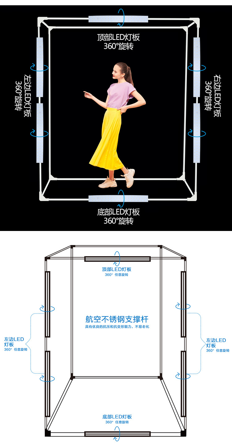 200cm Studio Box 6 Light Strip Bars polaishop 6