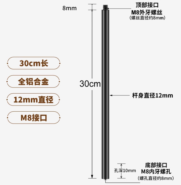 鋁合金延長桿12mm polaishop 9