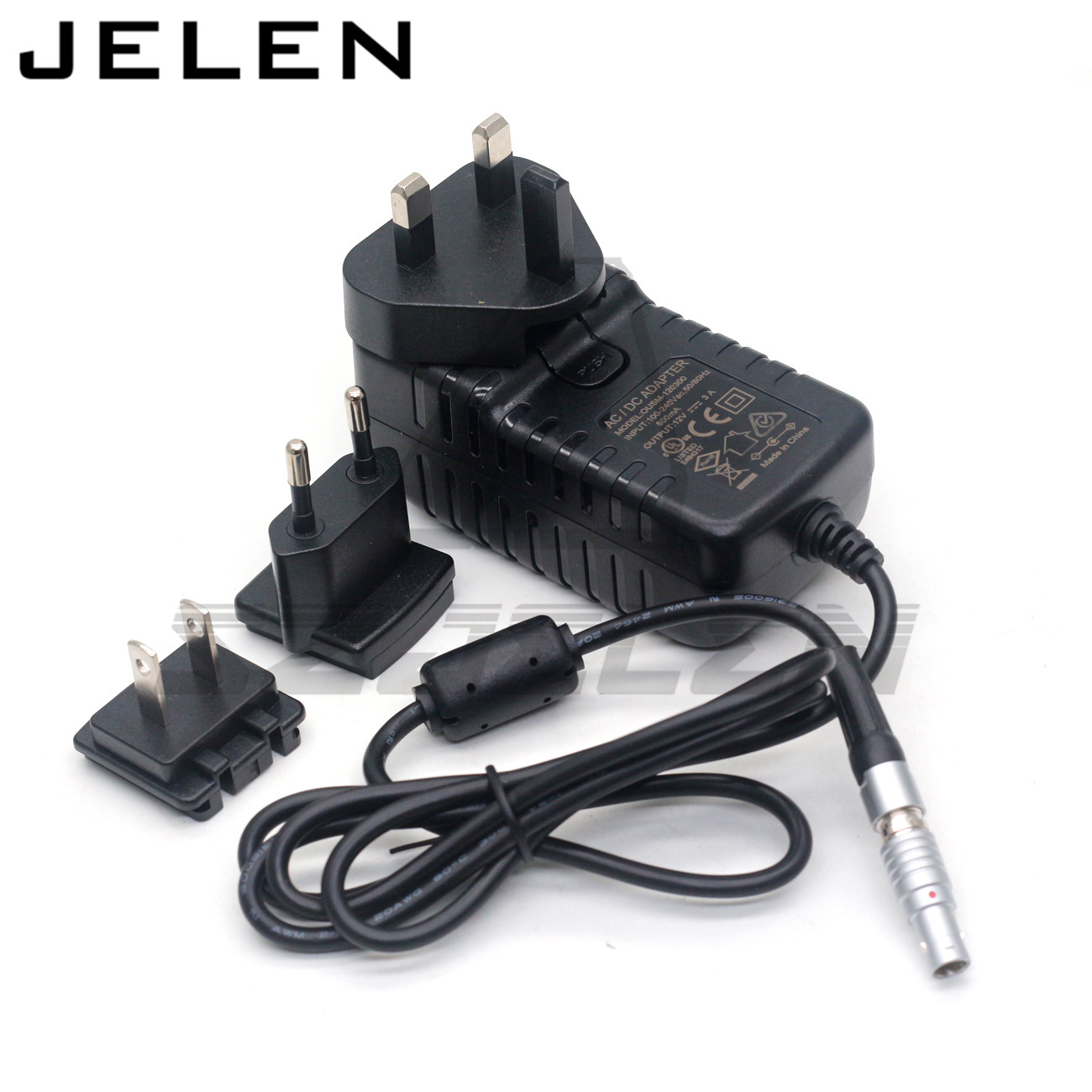 American and European regulations 110 220V adapter to 12V 2 pin elbow Weigu image transmission power cord Teradek polaishop 6