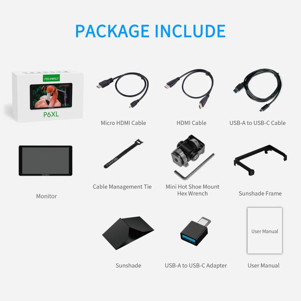 FeelWorld P6XL 6 內建電池鋁製螢幕監視器 HD4K