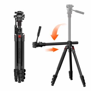 COMAN KX3939MINI V1 Aluminum Camera Tripod Detachable Monopod Horizontal Tripod with Fluid Head